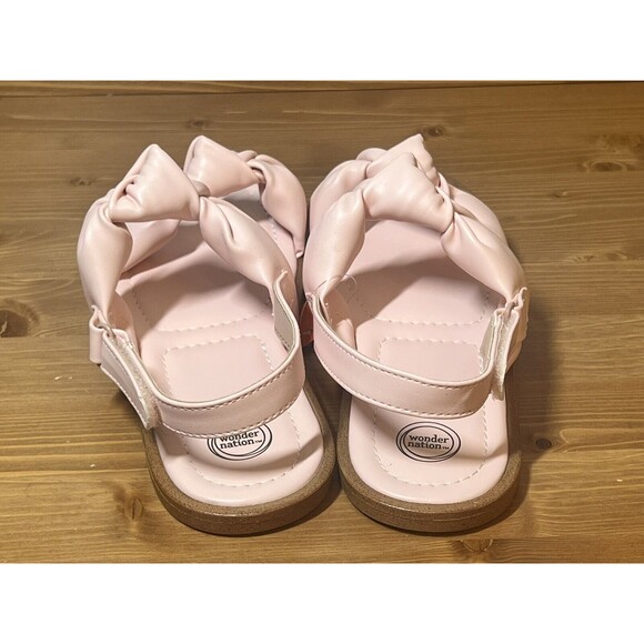Wonder Nation Big Girls Pink Double Knot Sandals Non Marking Comfort Size 5 NWT - Picture 4 of 10